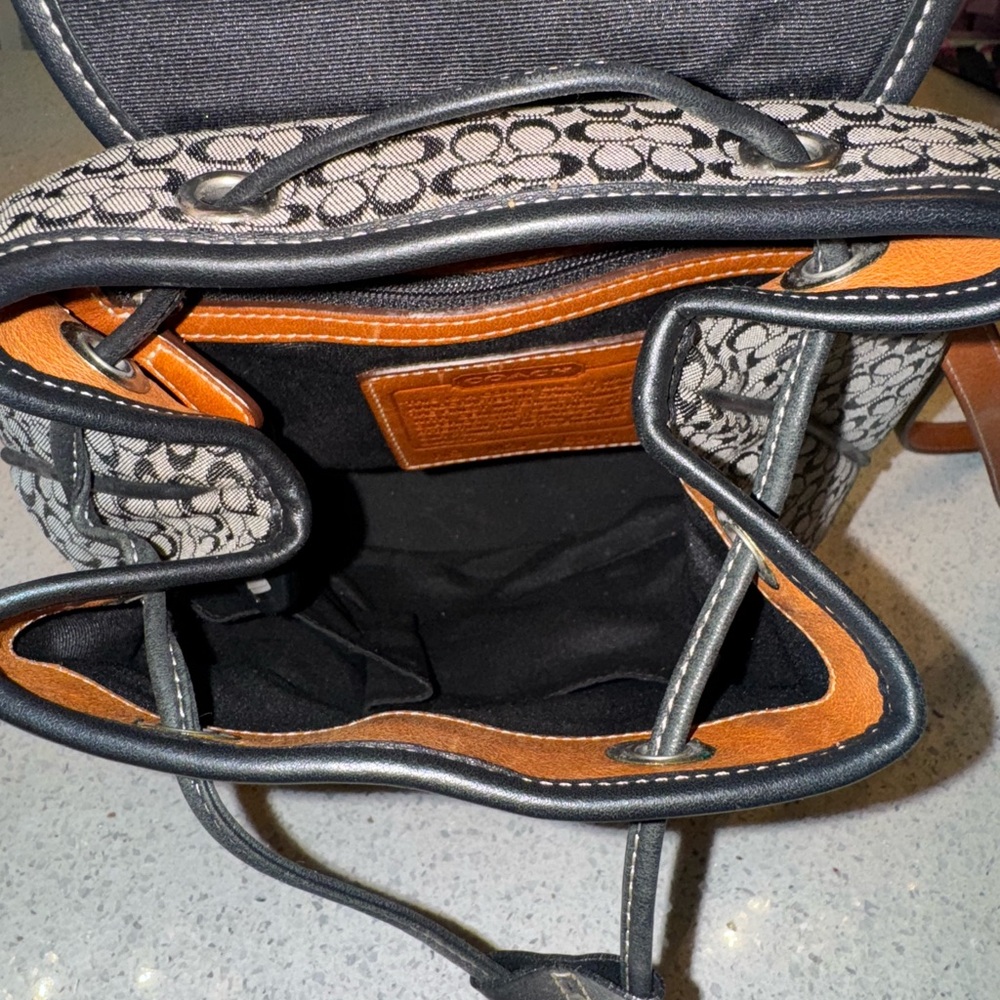 Coach Monogram Black and Tan Backpack - Picture 6 of 6